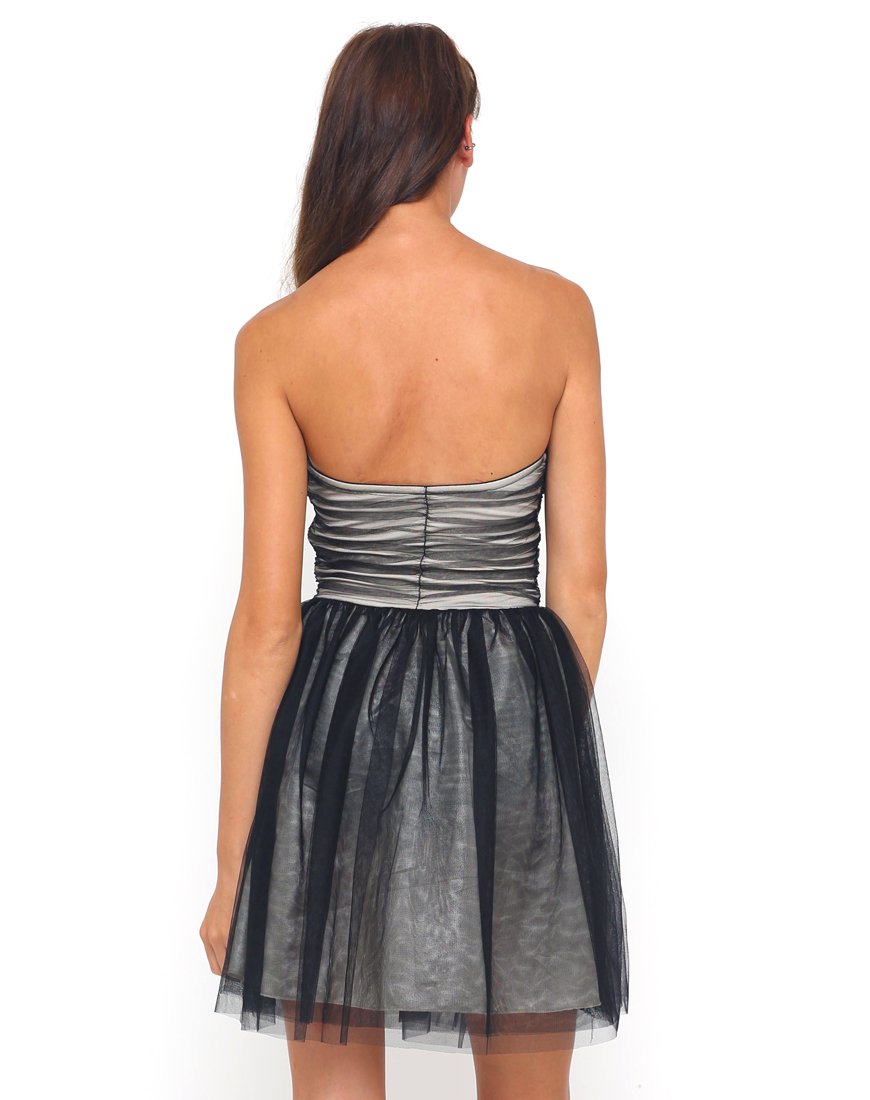 Robe de bal de fin d'année Motel en maille noire et nude