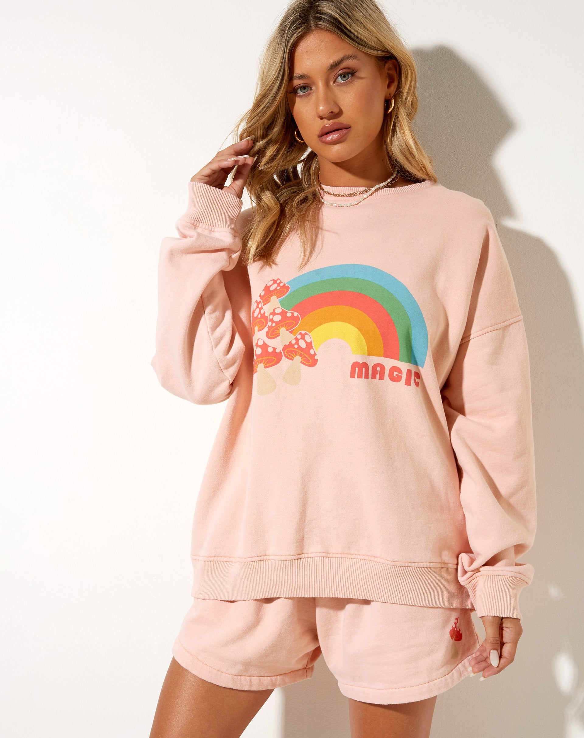 Image of Terry Short in Wash Out Peach Mushroom