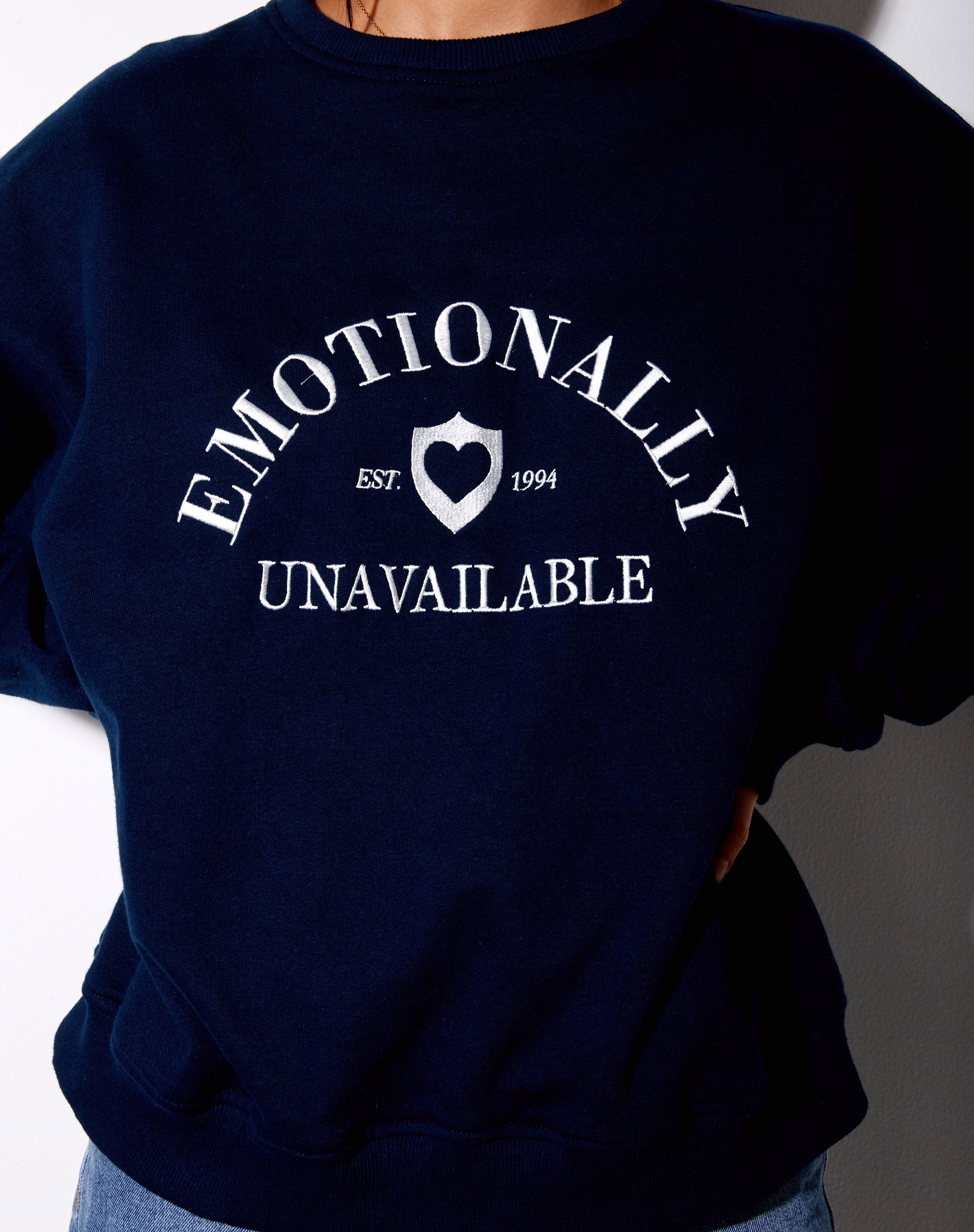 Image de Ted Sweatshirt in Navy Emotionally Unavailable
