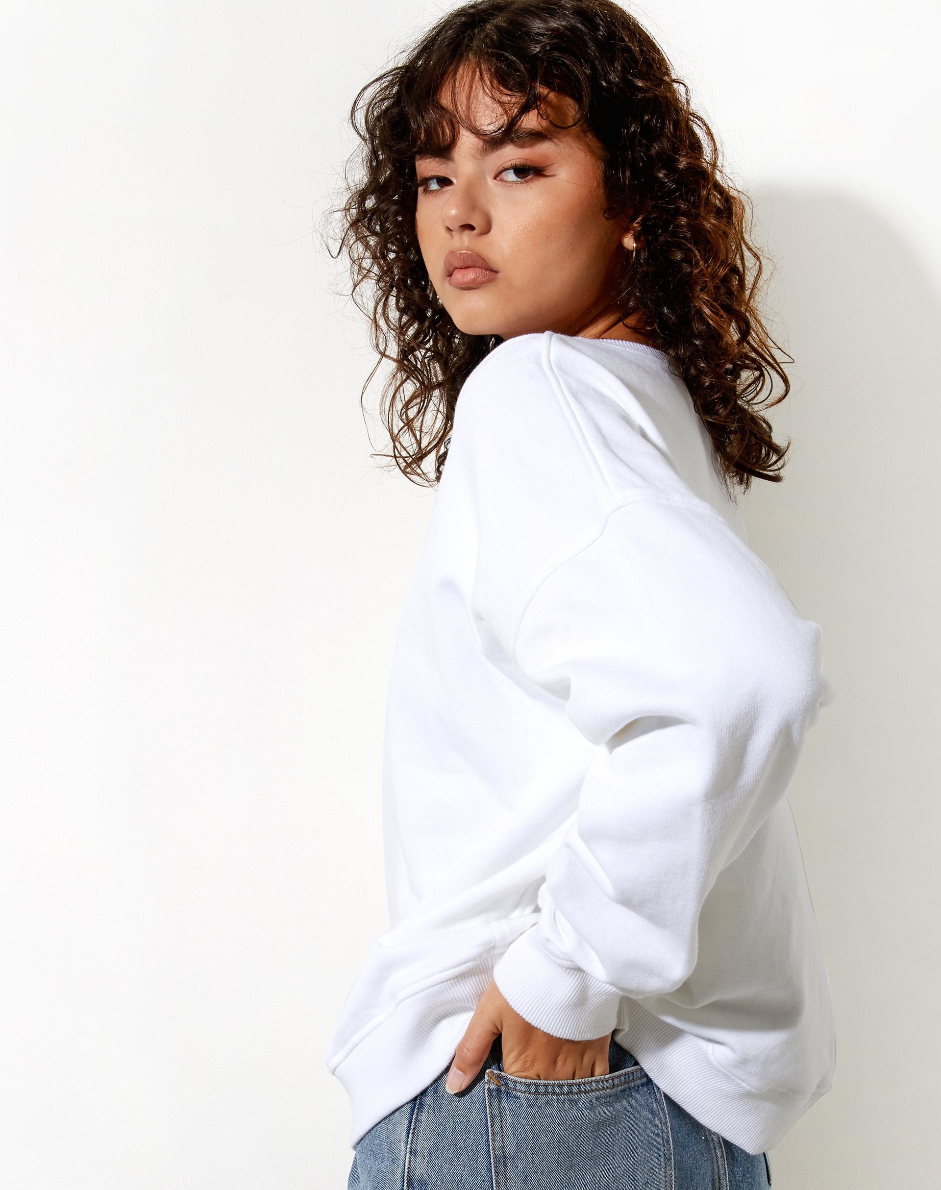Image de Ted Sweatshirt en blanc Thank You Have A Nice Day Embro