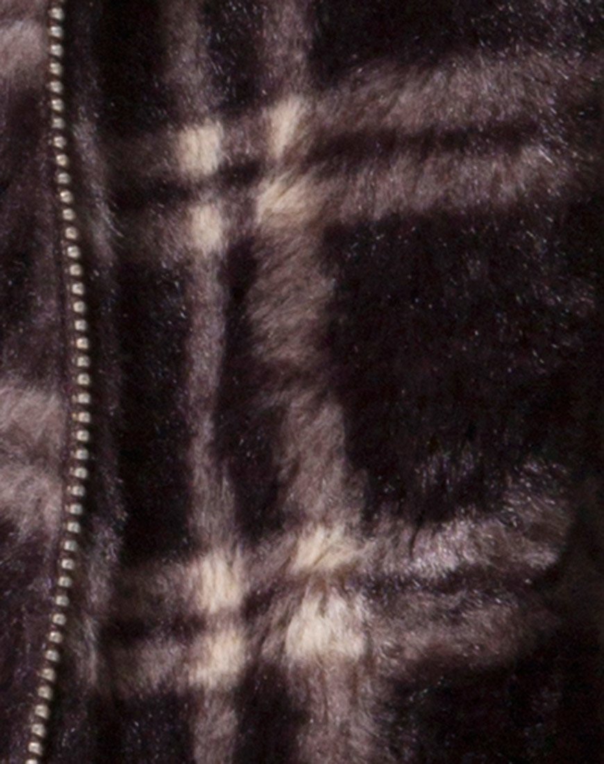 Image de Manteau Teddy en marron à carreaux