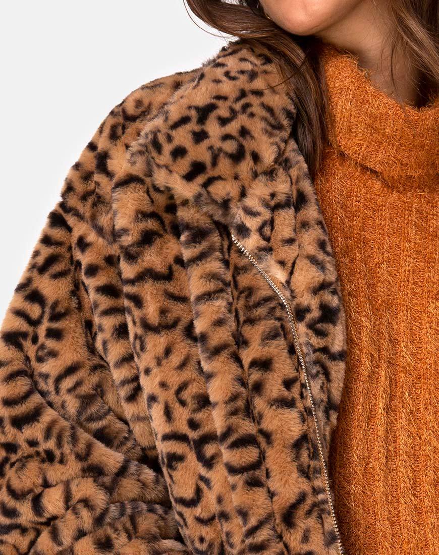 Image de l'ours Teddy Manteau de fourrure en léopard marron