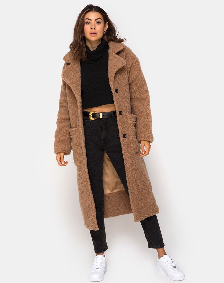 Manteau Teddy Duster en Faun