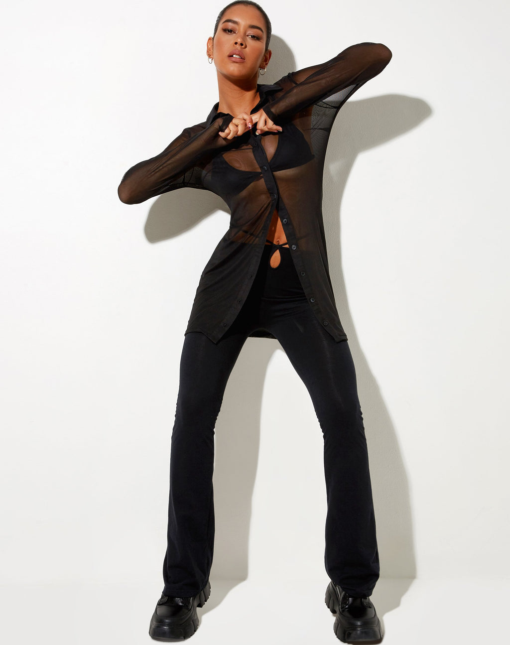 Chemise Tere en maille noire