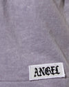 Étiquette brodée "Angel" en lavage gris
