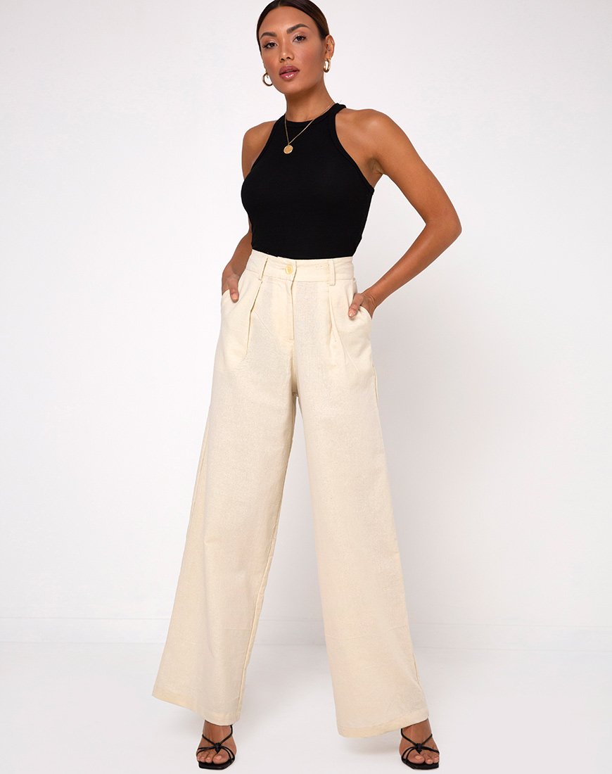 Image de Yeva pantalon évasé en écru