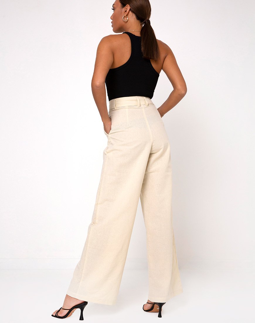 Image de Yeva pantalon évasé en écru