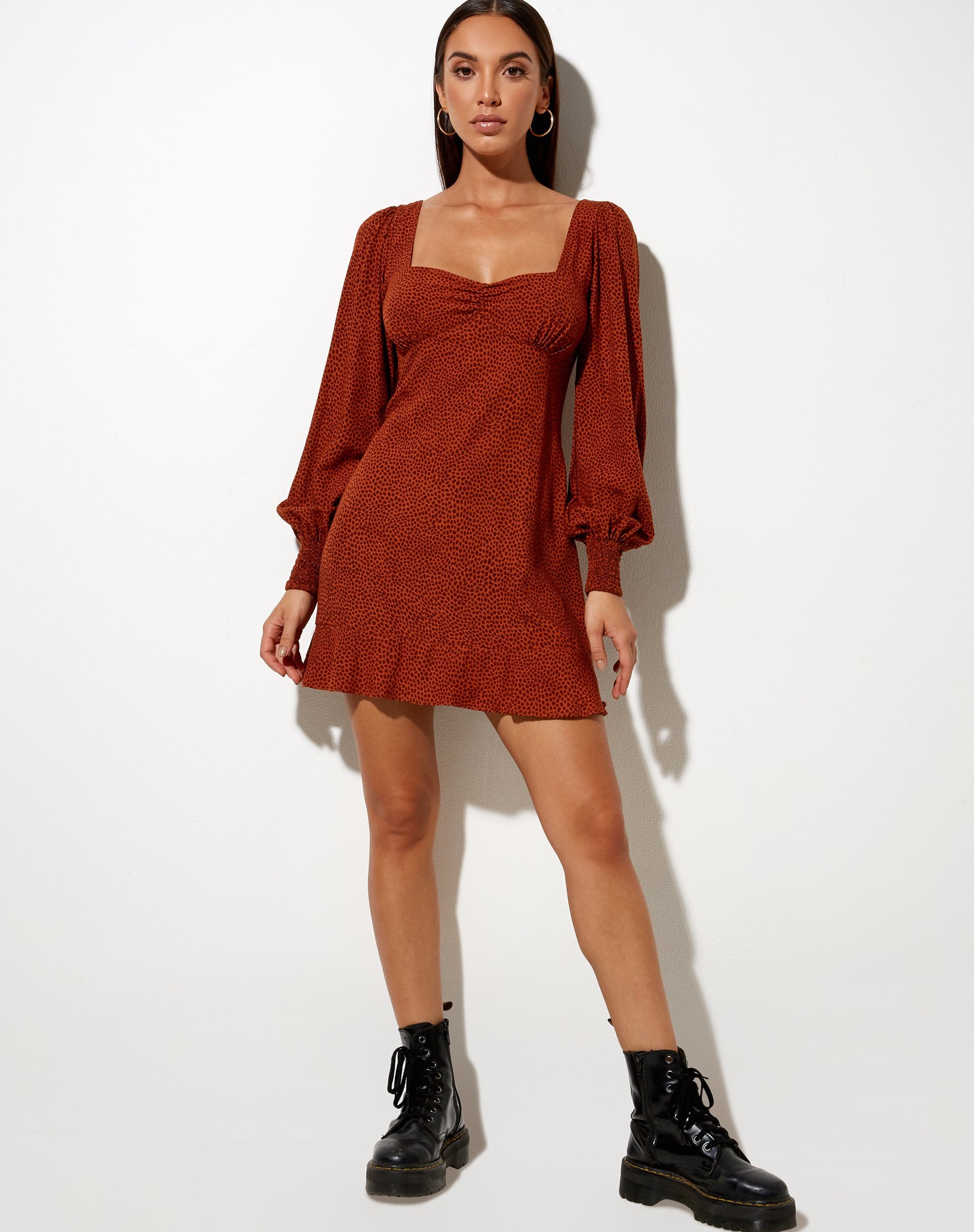 Image de Tielo Mini Dress in Mini Croc Brown