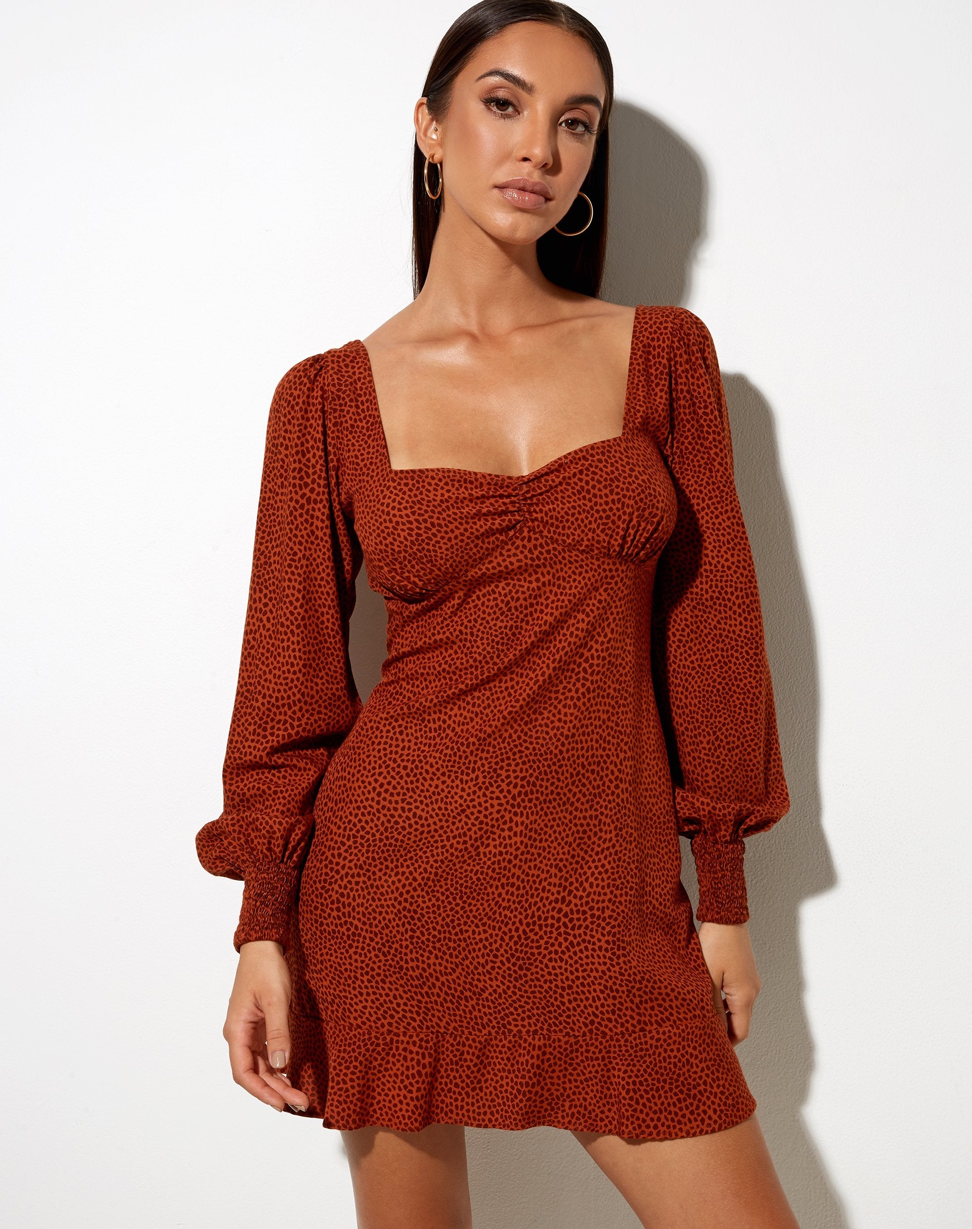 Image de Tielo Mini Dress in Mini Croc Brown