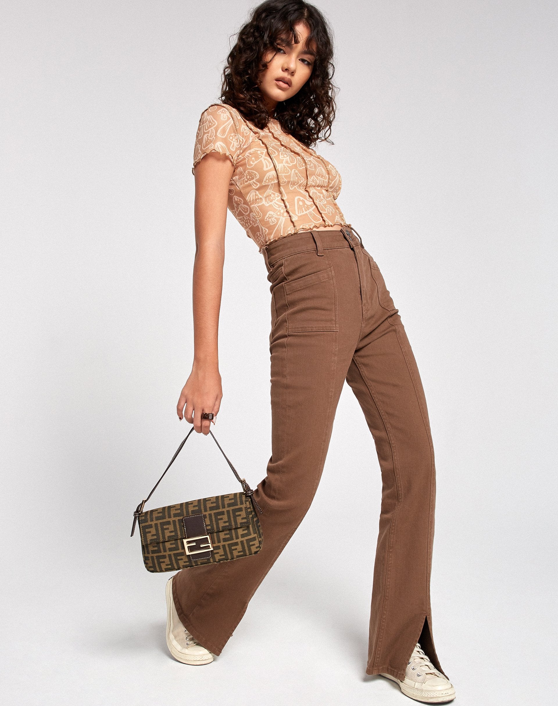 Image de Tinara Crop Top in Tan Mushroom