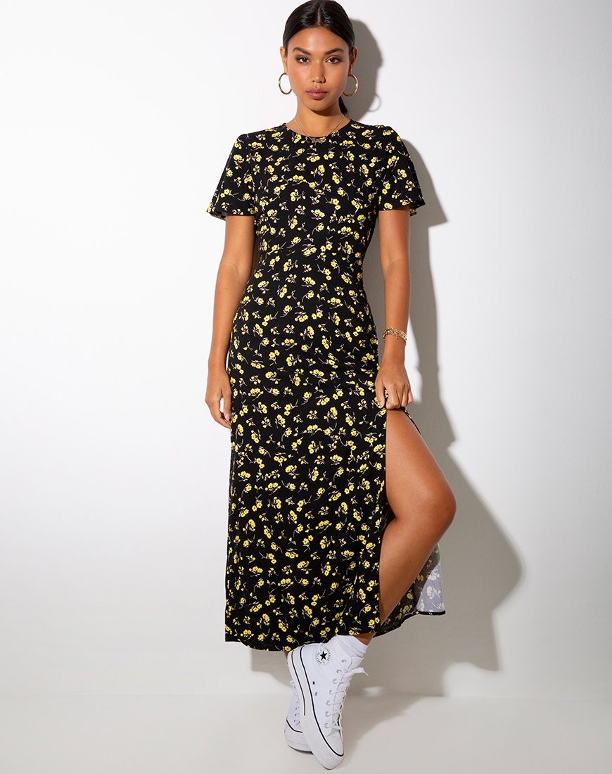 Image de Tinata Maxi Dress in Buttercup Black and Yellow