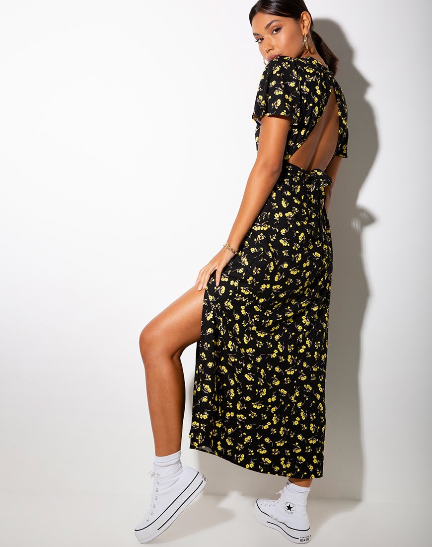 Image de Tinata Maxi Dress in Buttercup Black and Yellow