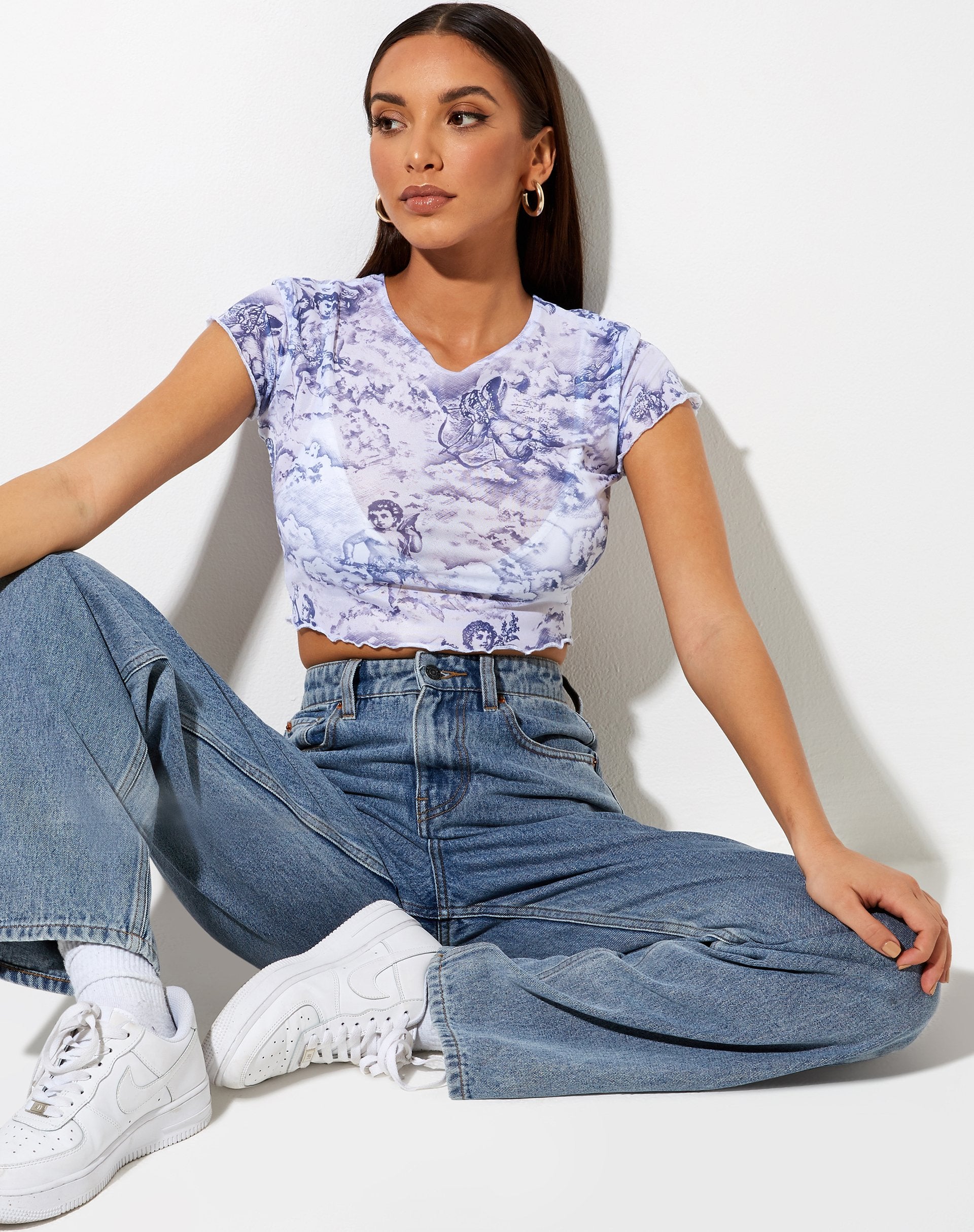 Image de Tince Crop Top in 20s Cherub White Blue