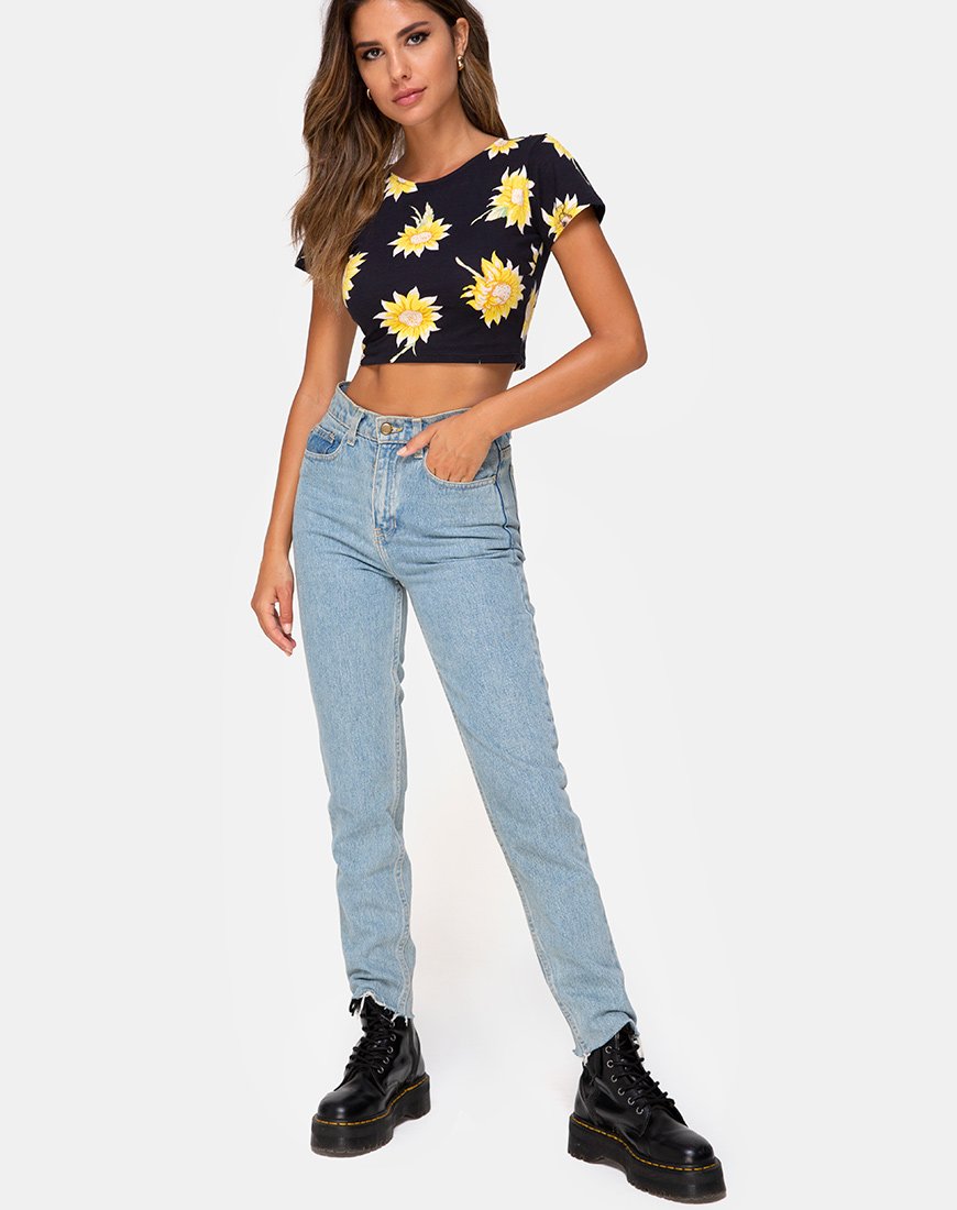 Image de Tindy Crop Top in Sunny Days Noir