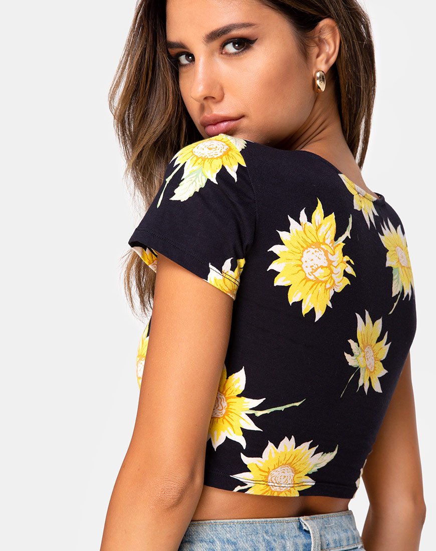 Tindy Crop Top in Sunny Days Noir