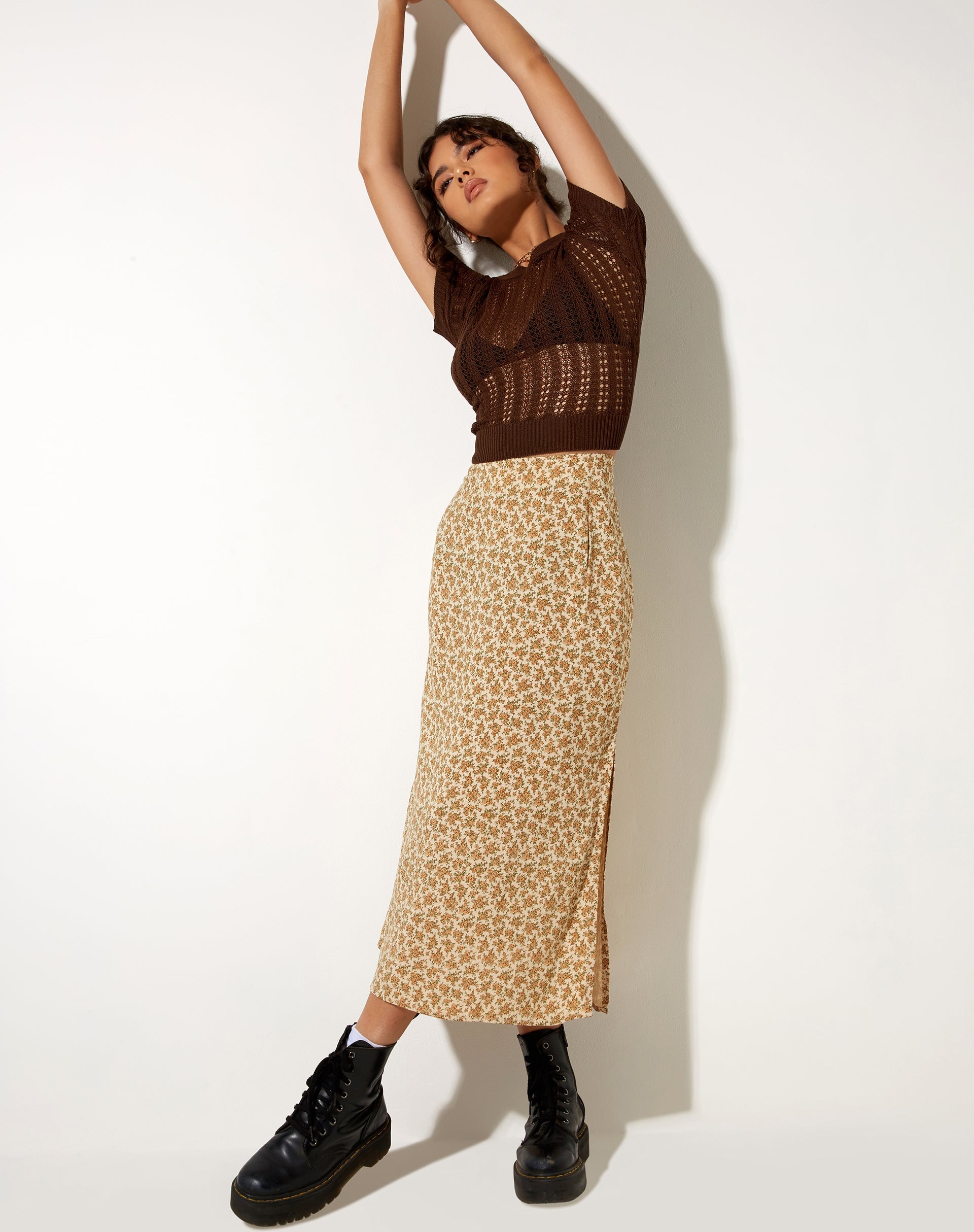 Image de Tindra Midi Skirt in Washed Ditsy