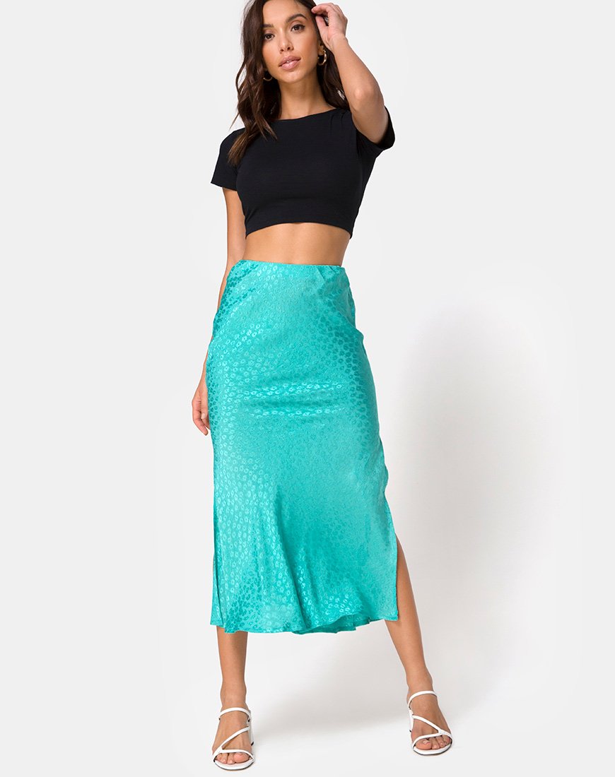 Jupe Tindra en satin Ditsy Rose Blue
