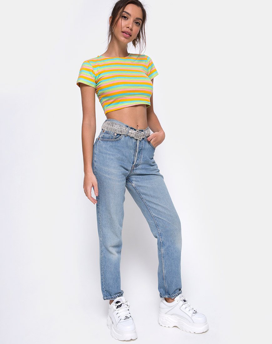 Image de Tindy Crop Top in Sweet Stripe