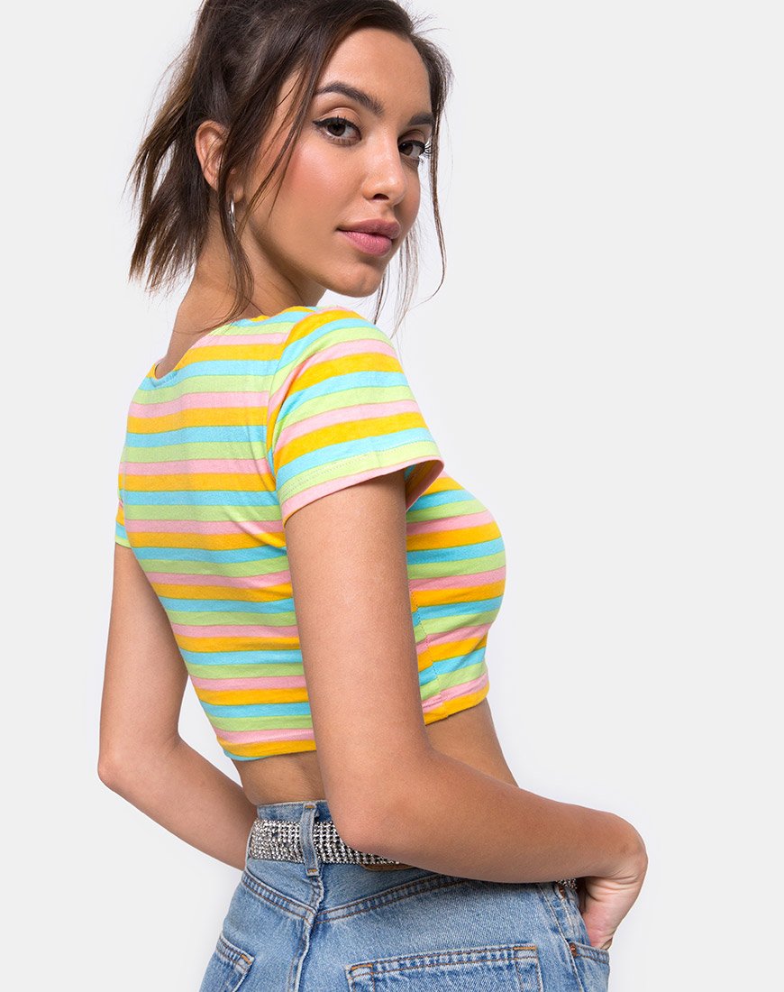 Image de Tindy Crop Top in Sweet Stripe