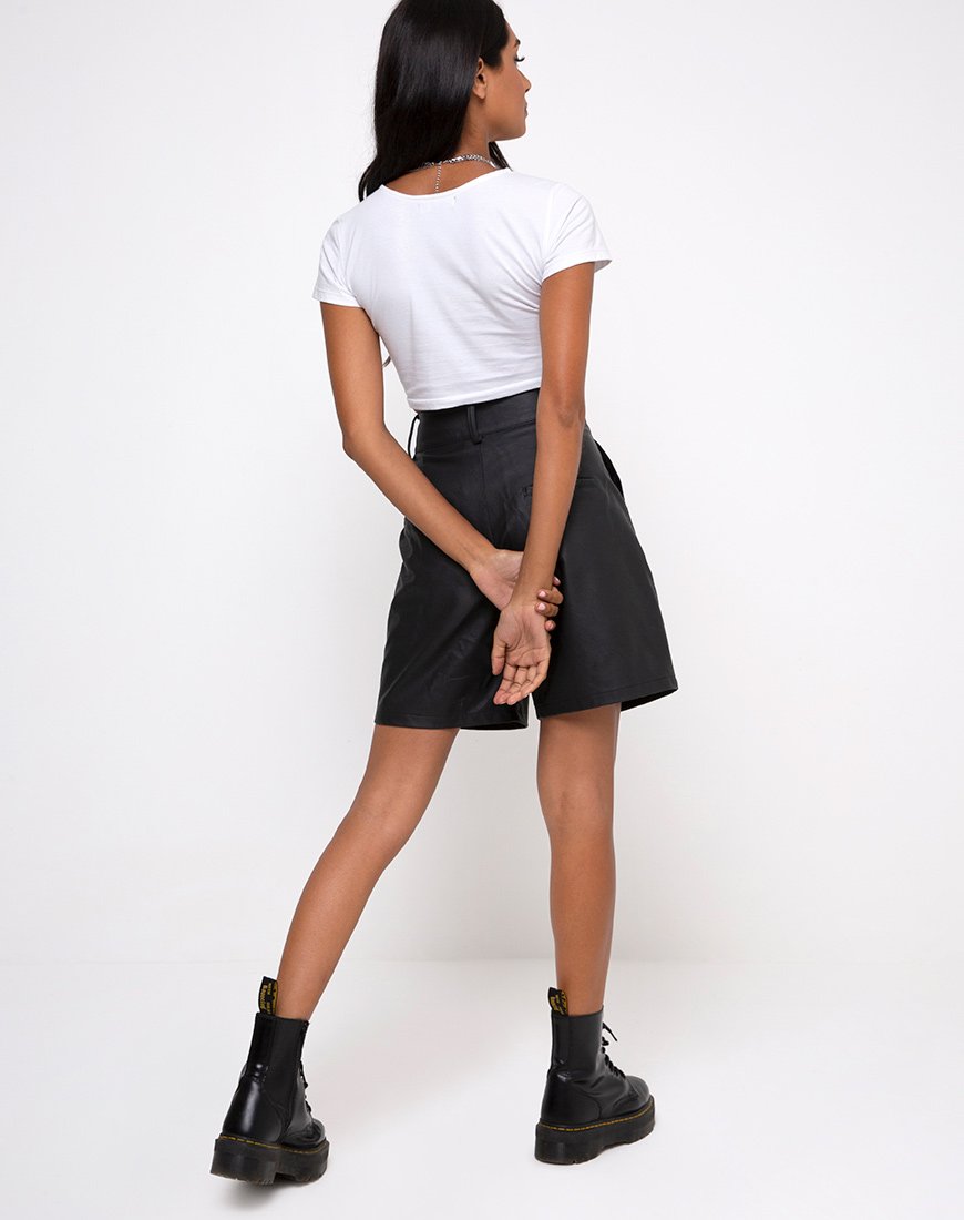 Image de Tindy Crop Top in White Cherub Embro Black