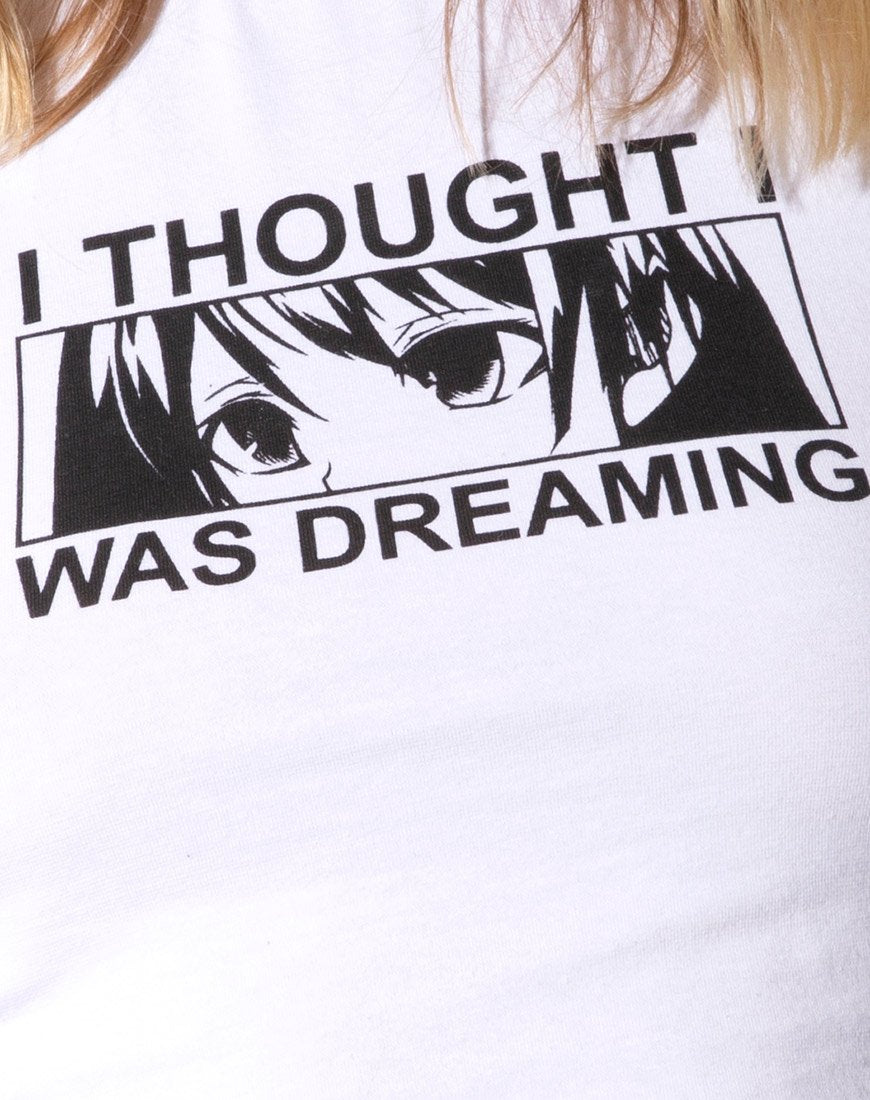 Image de Tindy Crop Top in White "I Thought I Was Dreaming" (Je pensais que je rêvais)