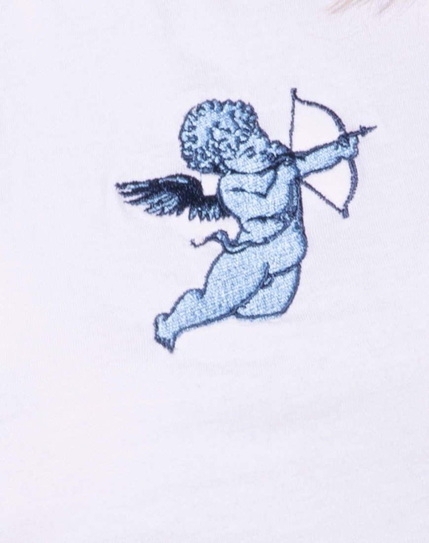 Image de Tindy Crop Top in White Cupid Embro