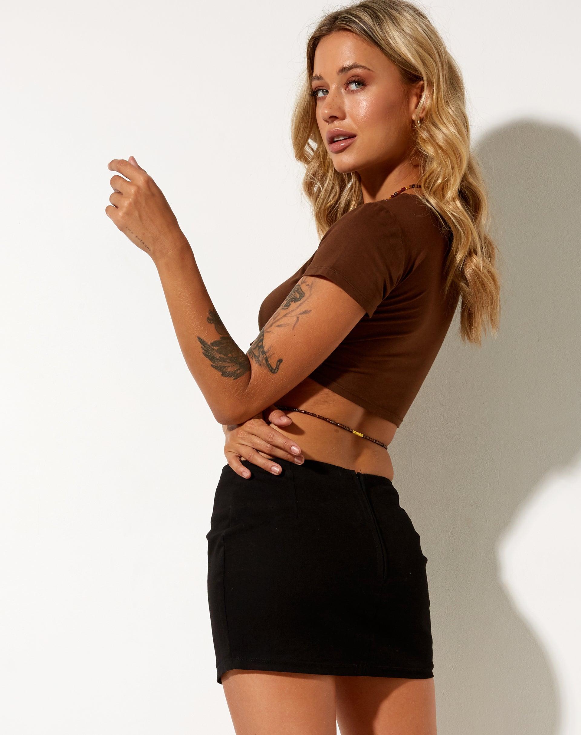 Image de Tindy Crop Top in Cocoa Brown Yin et Yang