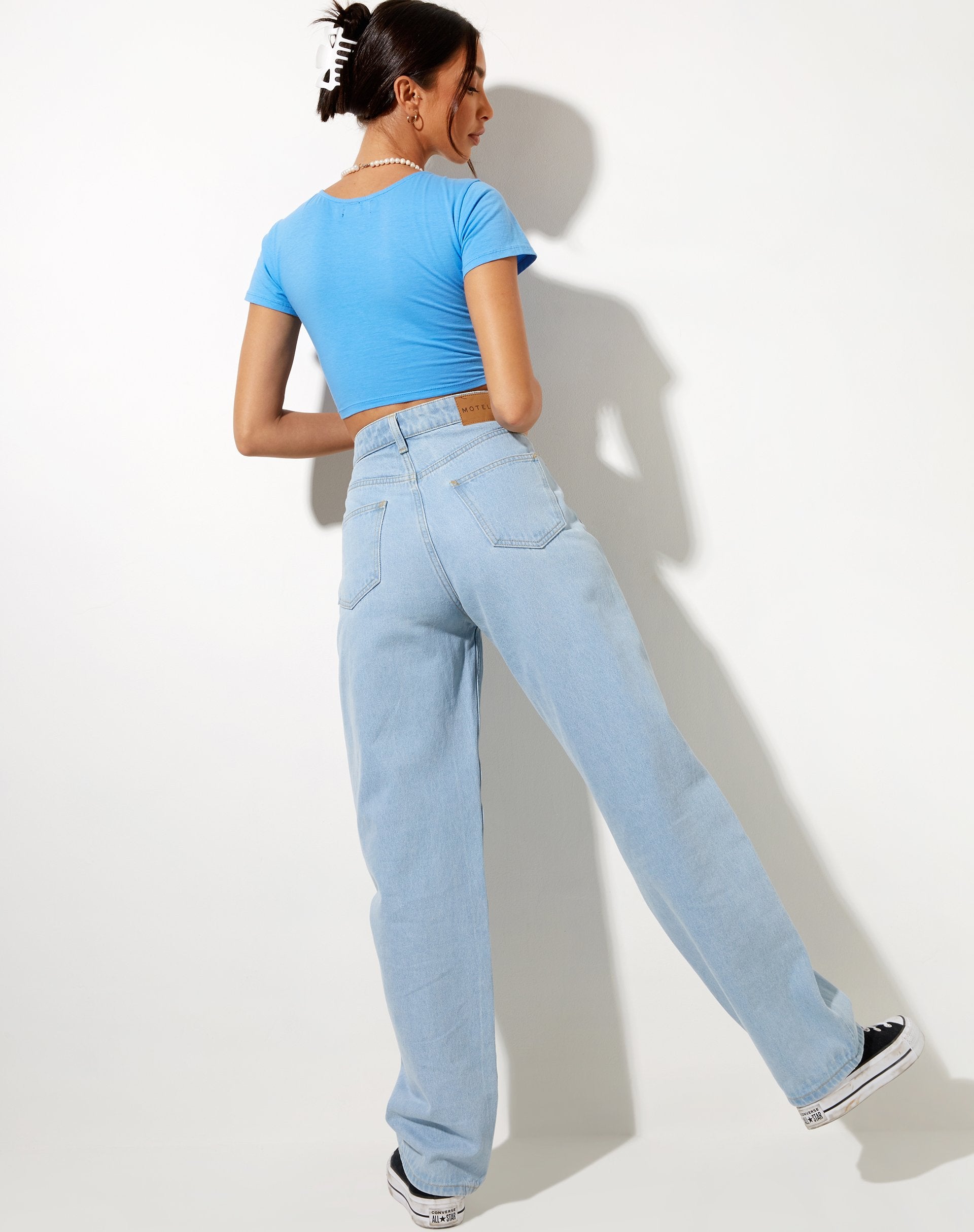 Image de Tindy Crop Top in Blue Sweetheart Embro