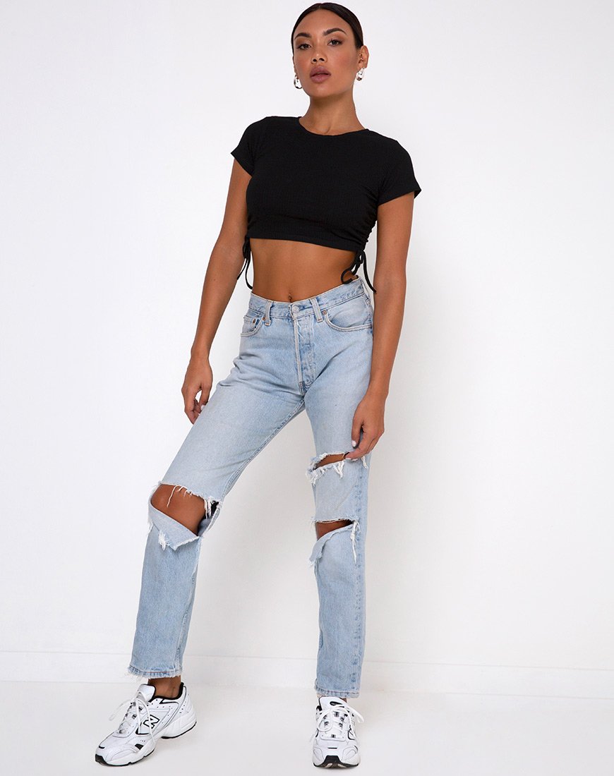 Image de Tiner Crop Top in Rib Black