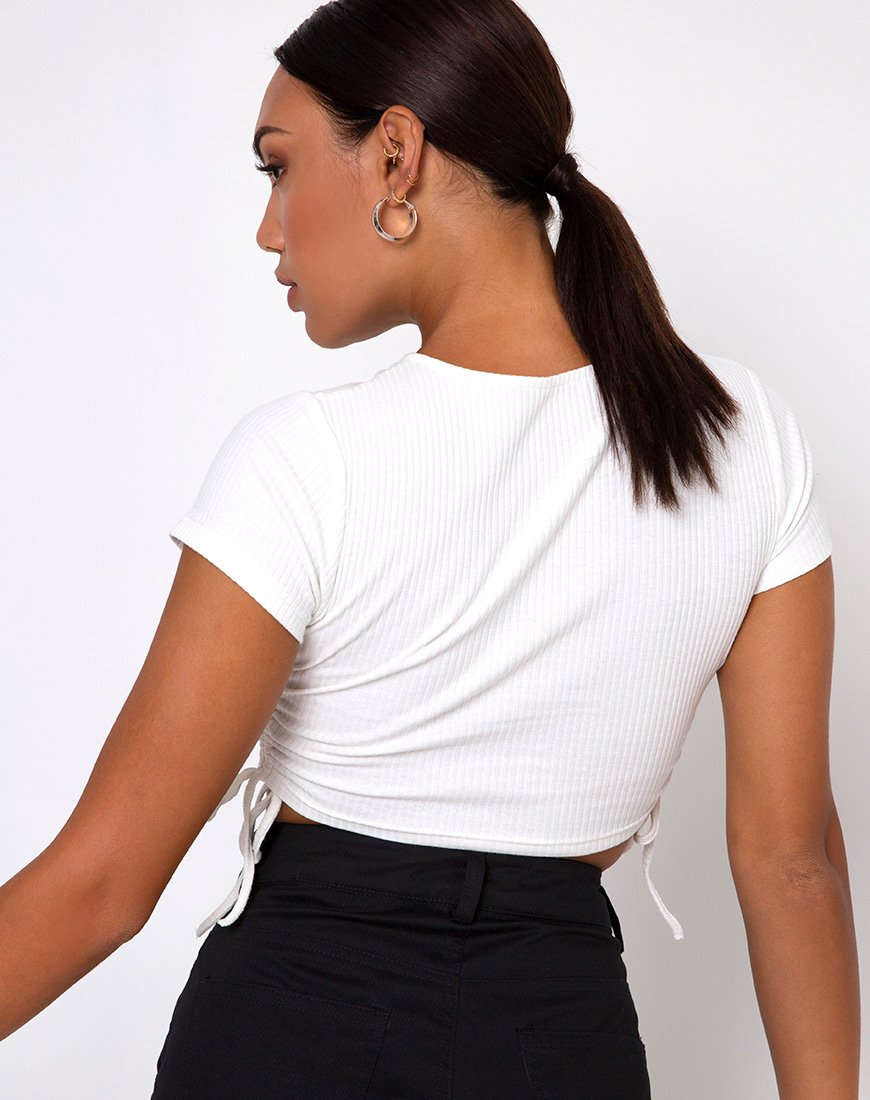 Image de Tiner Crop Top in Rib Ivory
