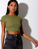 Image de Tiner Crop Top in Rib Olive