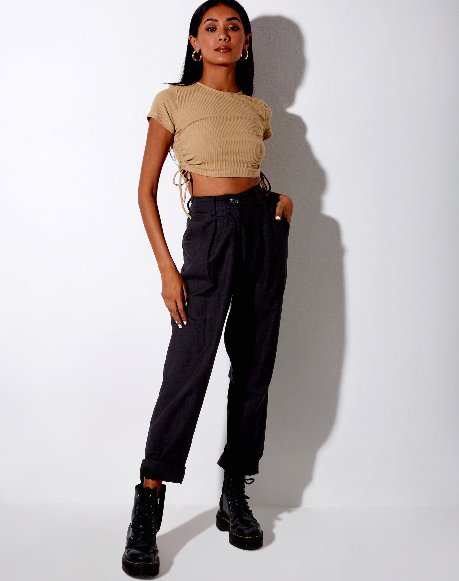 Image de Tiner Crop Top in Rib Cocoa