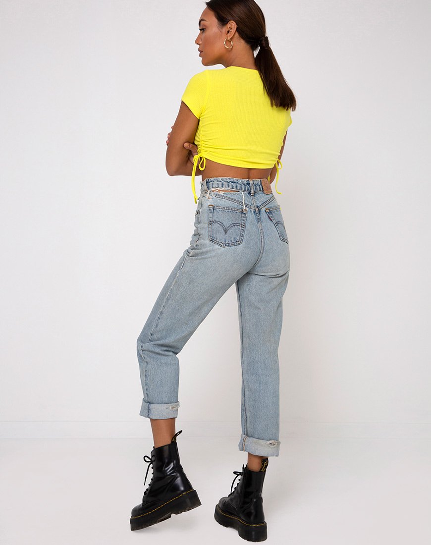 Image de Tiner Crop Top in Rib Sunny Yellow