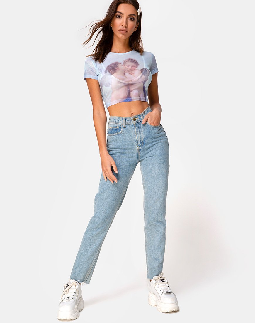 Image de Tiney Crop Top Tee in Cherub Kiss Blue