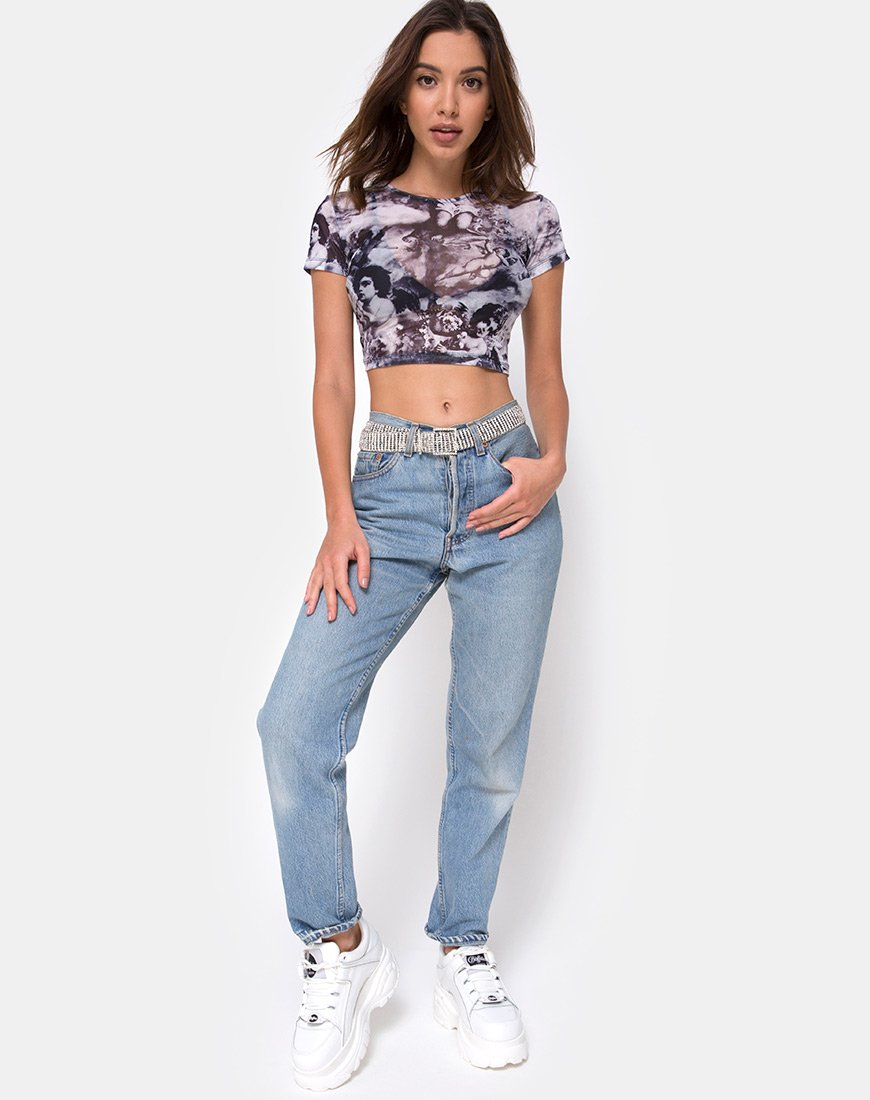 Image de Tiney Crop Top in Cherub Mesh