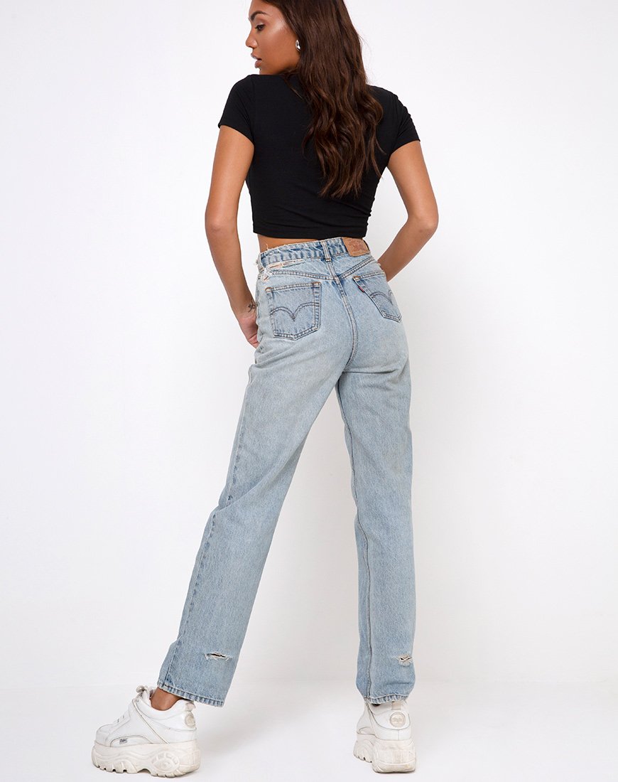 Image de Tiney Crop Tee en noir Aquarius Diamante