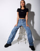 Image de Tiney Crop Tee en noir Aries Diamante