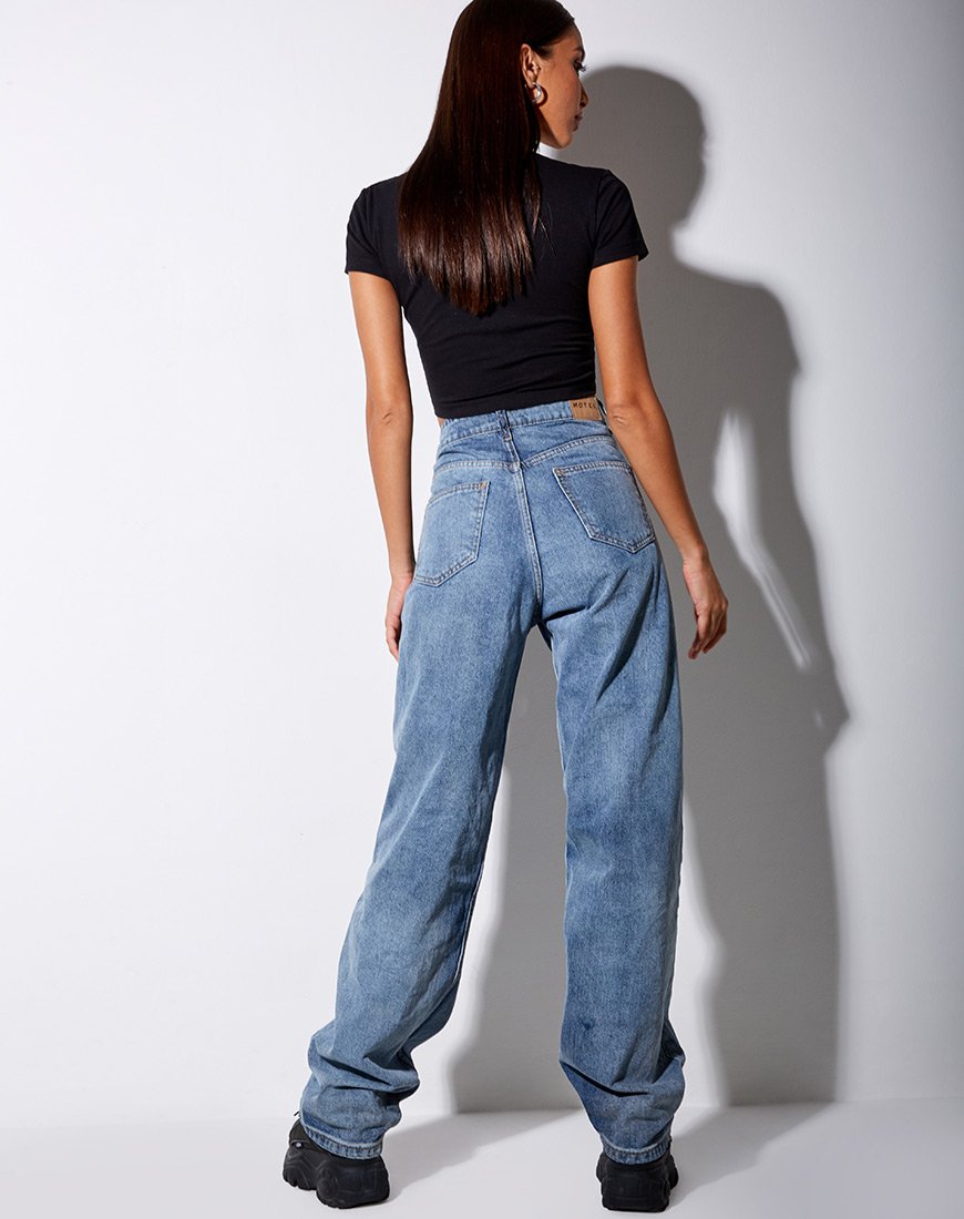 Image de Tiney Crop Tee en noir Libra Diamante