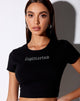 Image de Tiney Crop Tee en noir Sagittarius Diamante