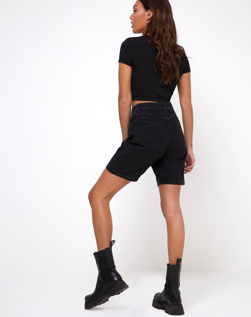 Image de Tiney Crop Top Tee in Black Capricorn Diamante by Motel
