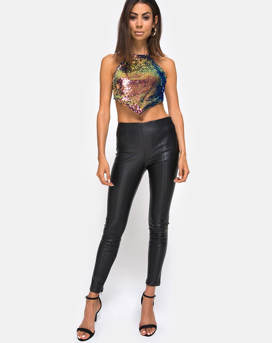 Image de Tini Crop Top in Dragon Fruit Sequin