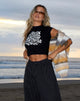 Image de Tinsi Crop Top in Wrapped Gothic Black and White