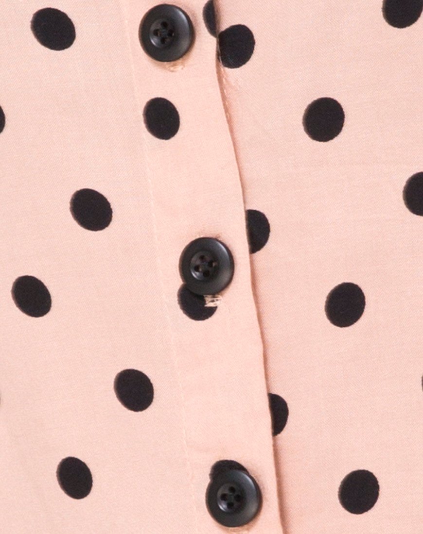 Image of Tisha Babydoll Dress in New Polka Nude Black