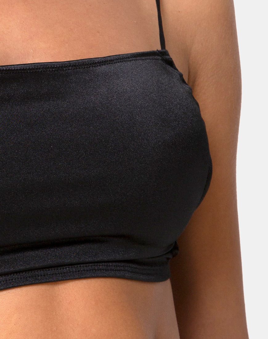 Image de Tisya Crop Top in Satin Black
