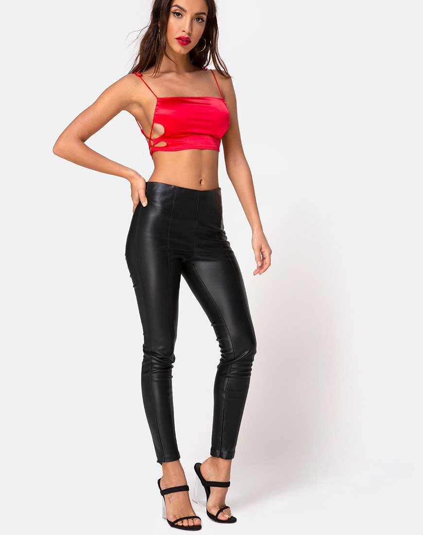 Image de Tisya Crop Top in Satin Red