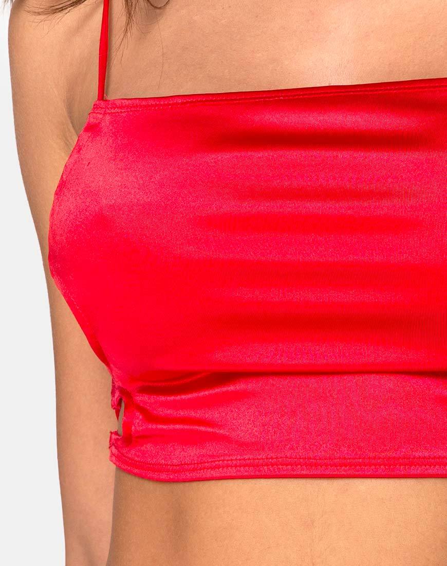 Image de Tisya Crop Top in Satin Red