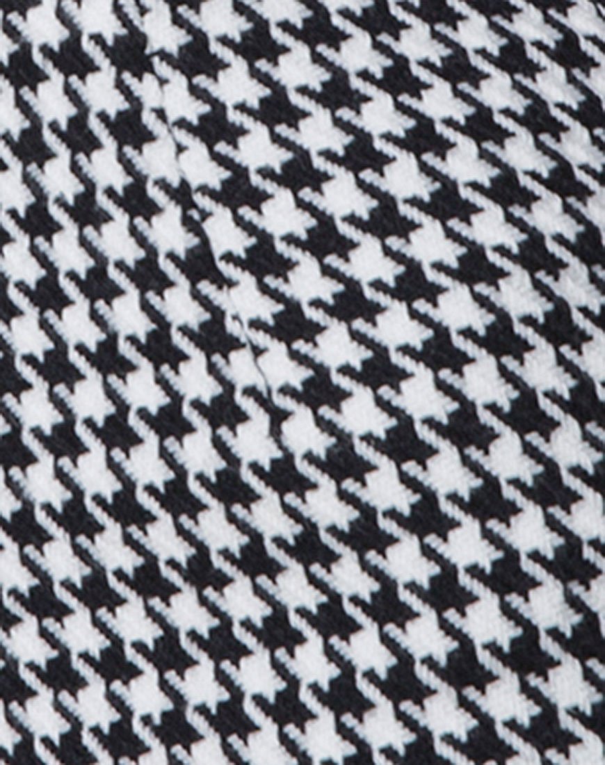 Image de la mini-jupe Topaz à carreaux pied-de-poule noir et blanc