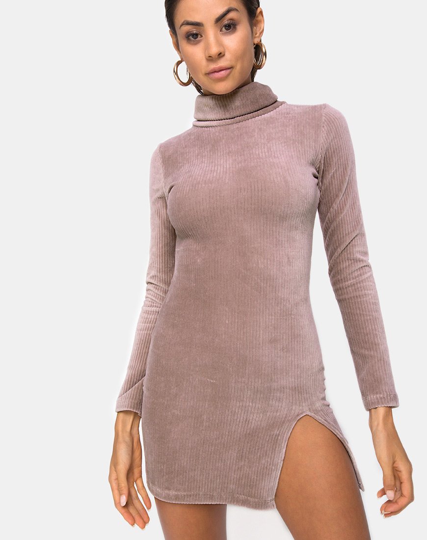 Image de la robe Tor en velours côtelé Taupe