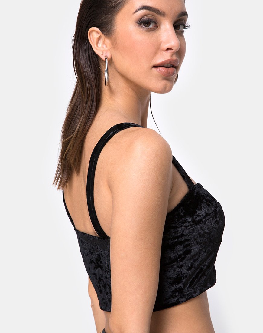 Image de Trata Crop Top in Velvet Black