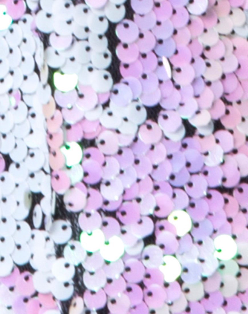 Image de la jupe fendue Cheri en écailles de poisson paillettes irisées noir perle